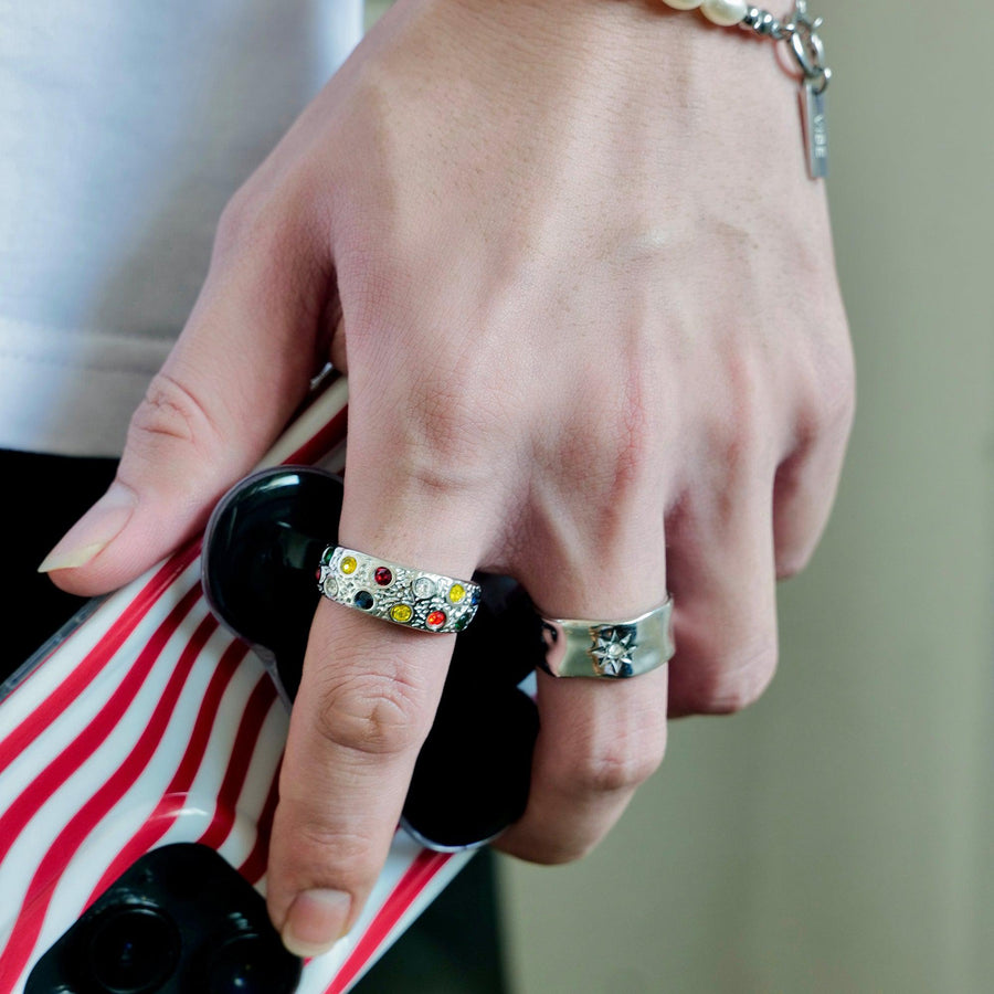 Colored Gemstone Encrusted Ring