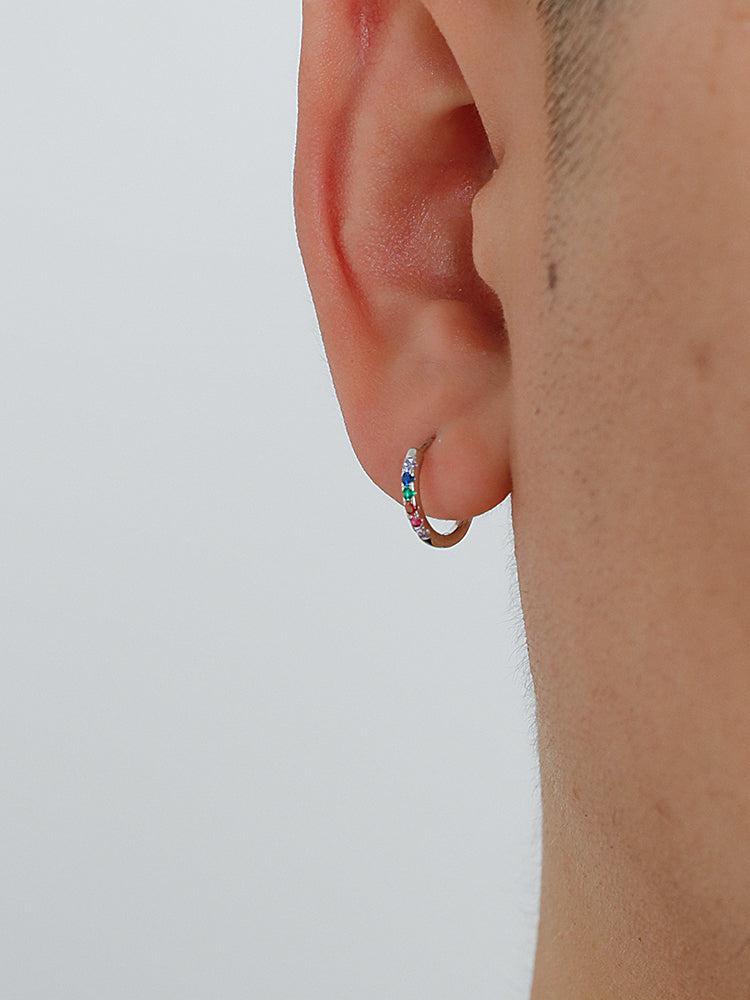 Colored Zircon Hoop Earrings