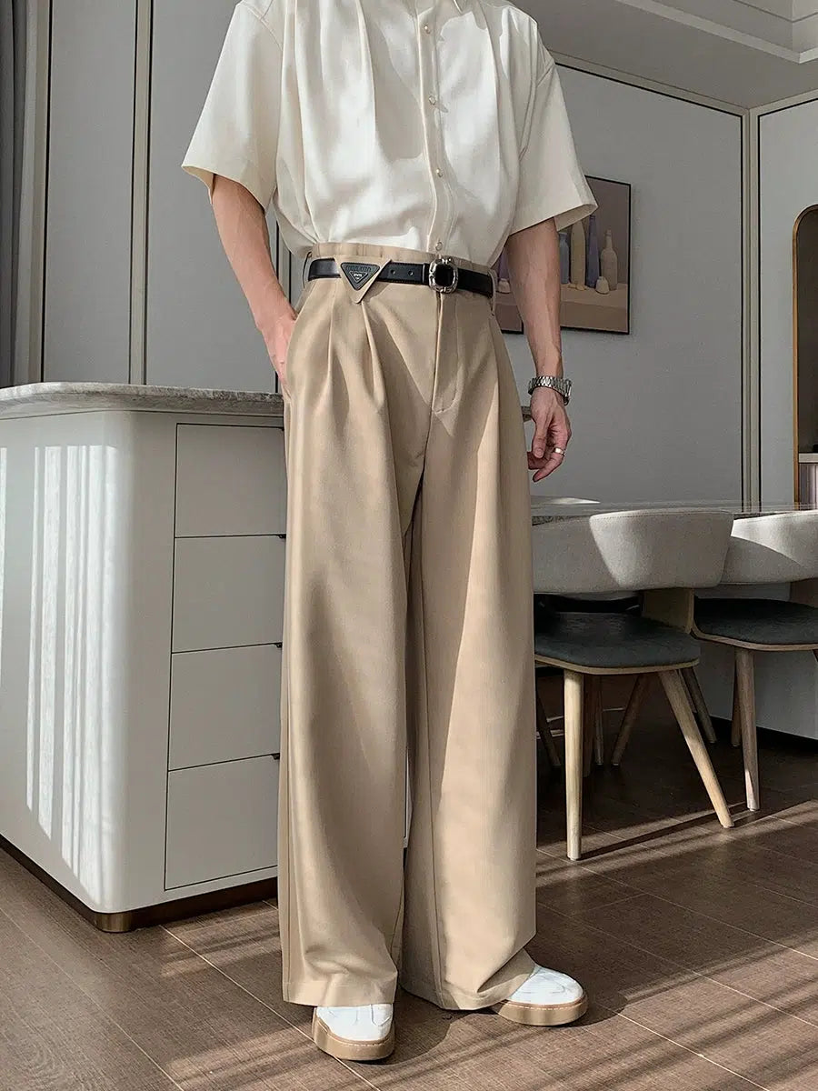 Comfort Fit Wide-Leg Casual Pants