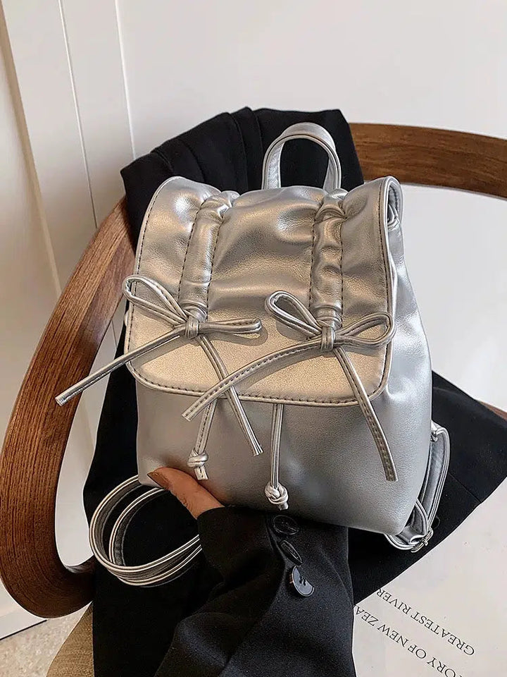 Compact Satin Drawstring Backpack