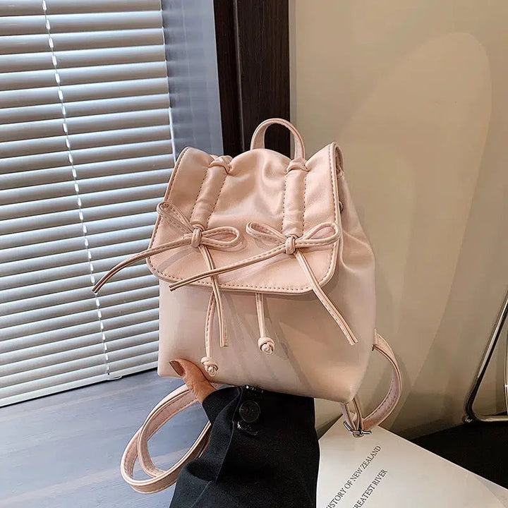 Compact Satin Drawstring Backpack