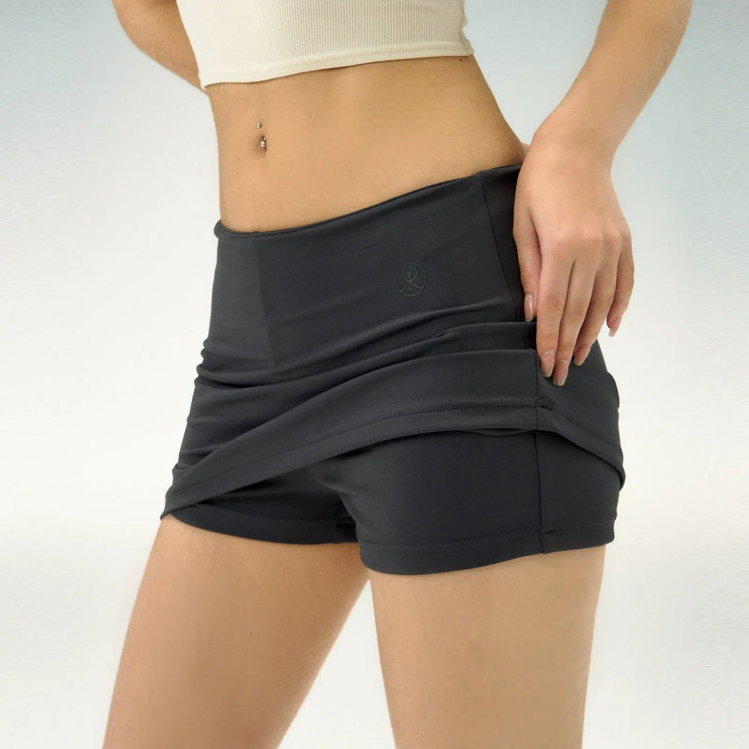 Contemporary Mini Skirt with Seamless Hemline and Side Logo Detail