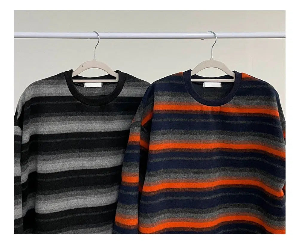 Contrast Color Striped Sweatshirt