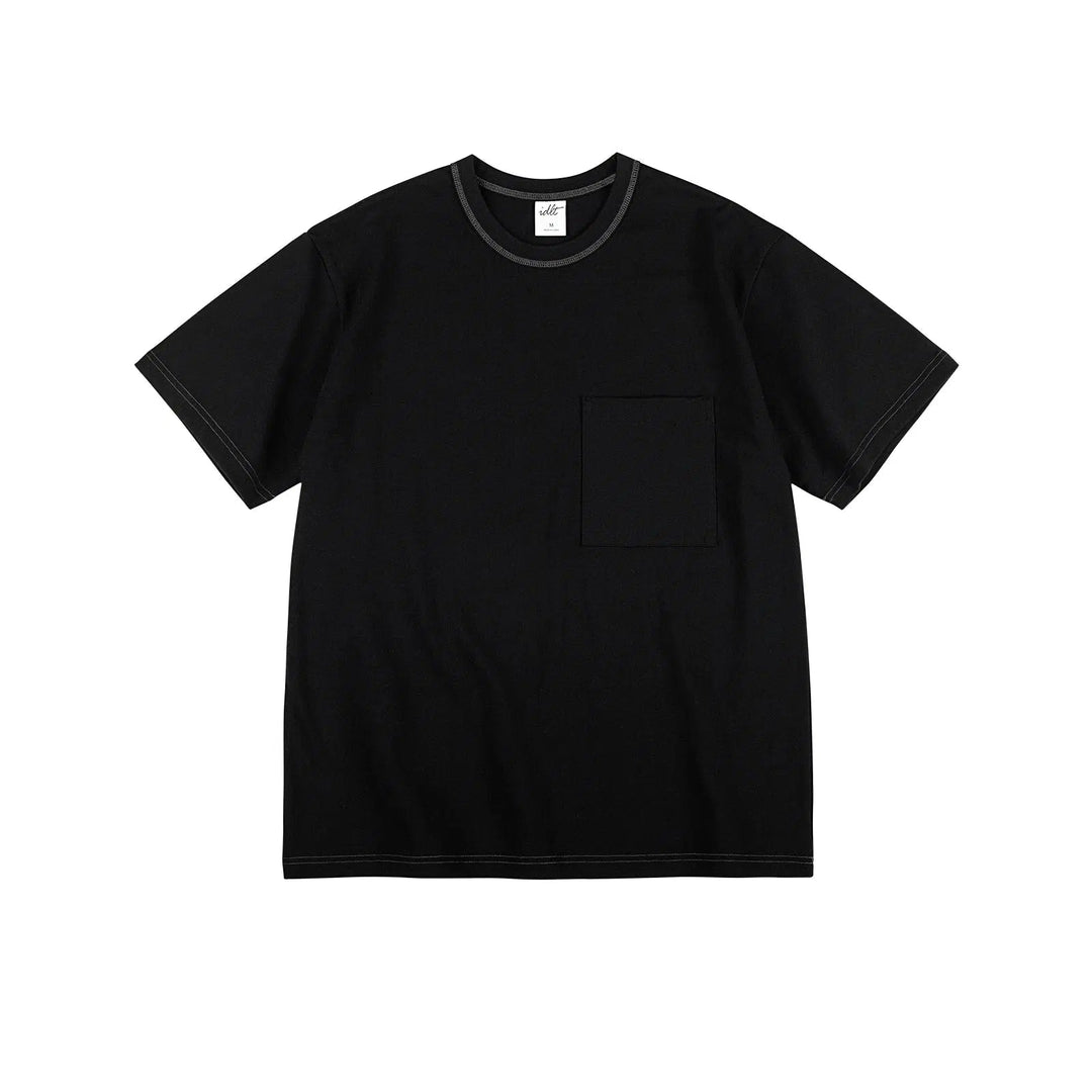 Contrast Line Pocket T-shirt