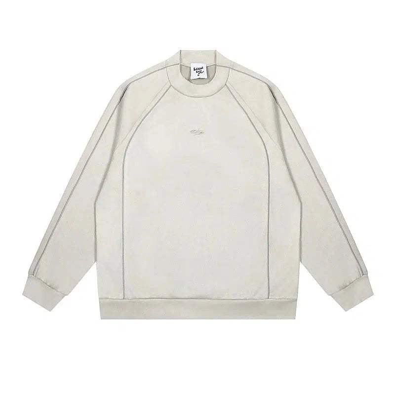 Contrast Piping Graphic Sweatshirt