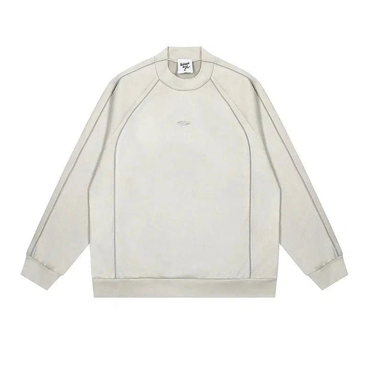 Contrast Piping Graphic Sweatshirt