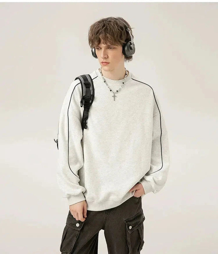 Contrast Stitching Oversized Sweatshirt