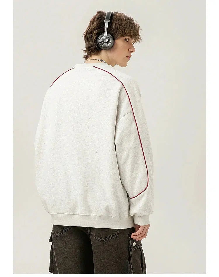 Contrast Stitching Oversized Sweatshirt