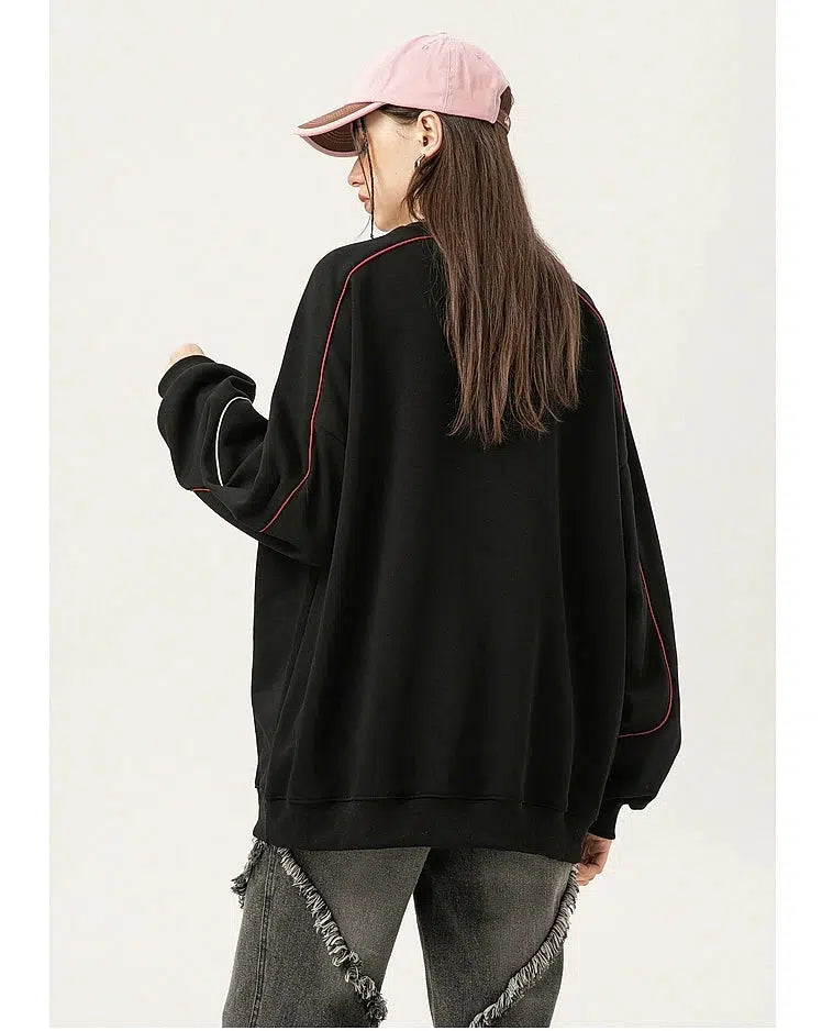 Contrast Stitching Oversized Sweatshirt