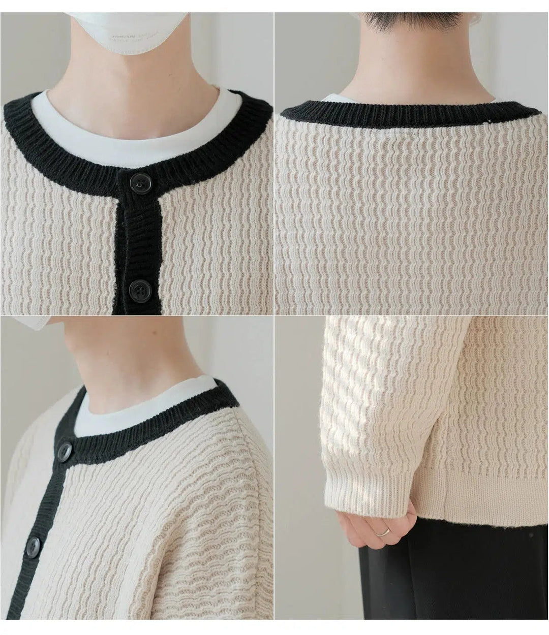 Contrast Trim Button Knitwear Cardigan