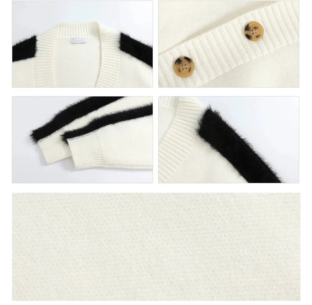 Contrast Trim Knit Cardigan