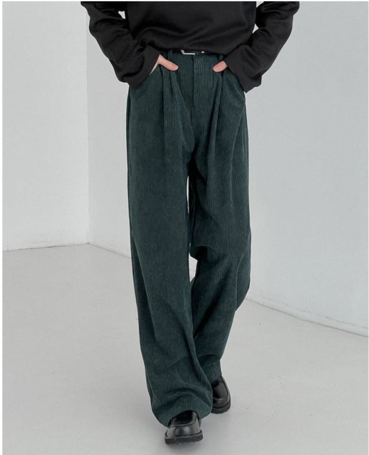 Corduroy Drapey Wide-leg Pants