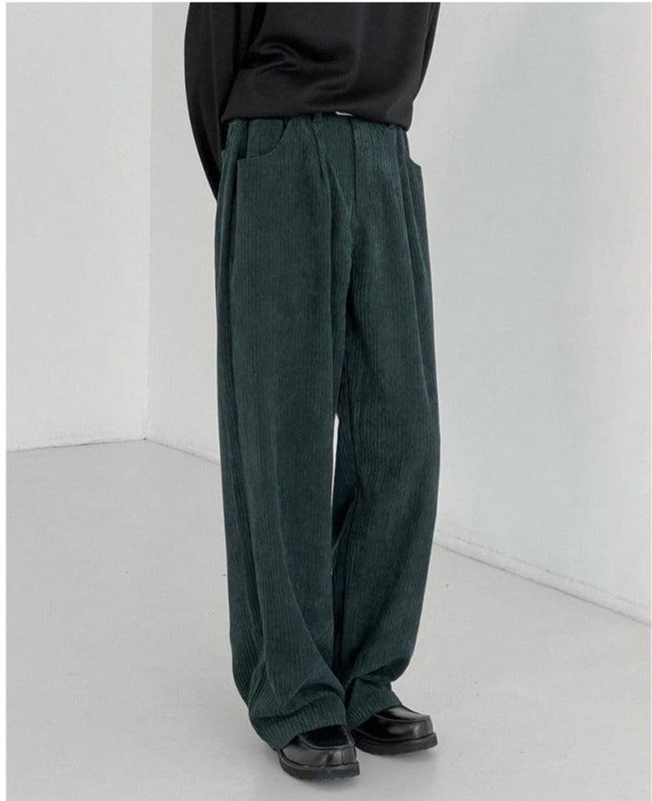 Corduroy Drapey Wide-leg Pants