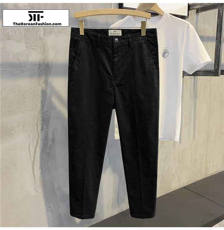 Cotton Casual Cropped Pants