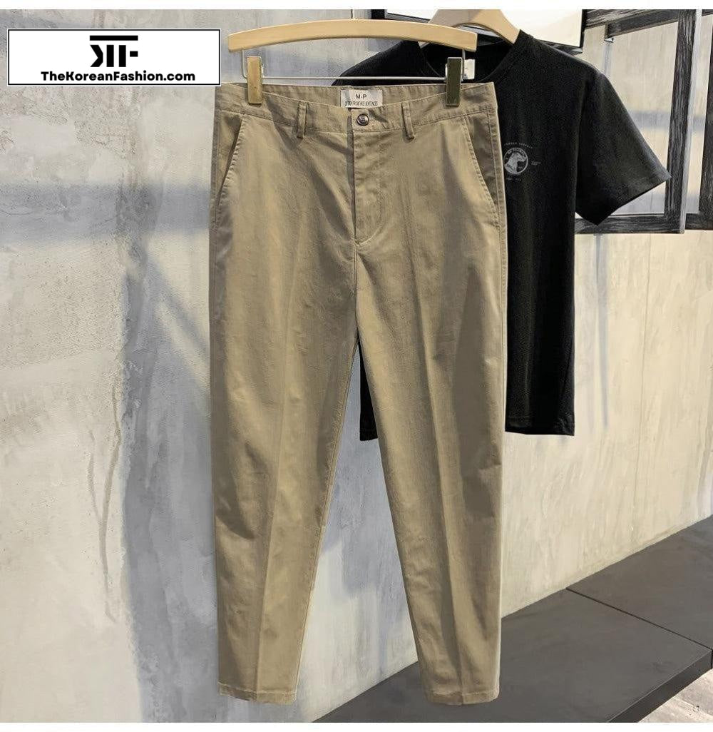 Cotton Casual Cropped Pants