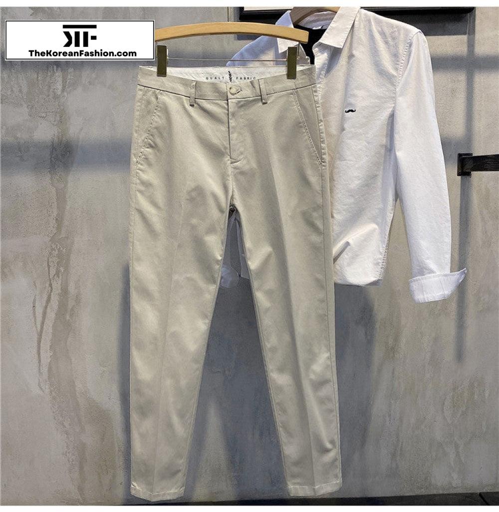 Cotton Casual Suit Pants