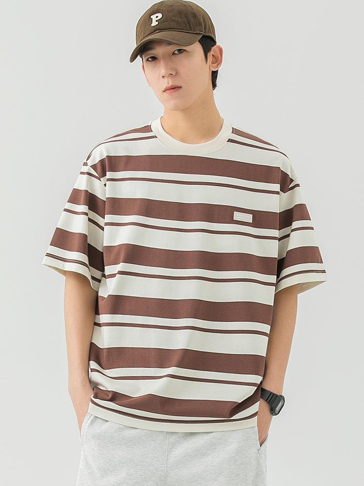 Cotton Crew Neck Striped T-shirt