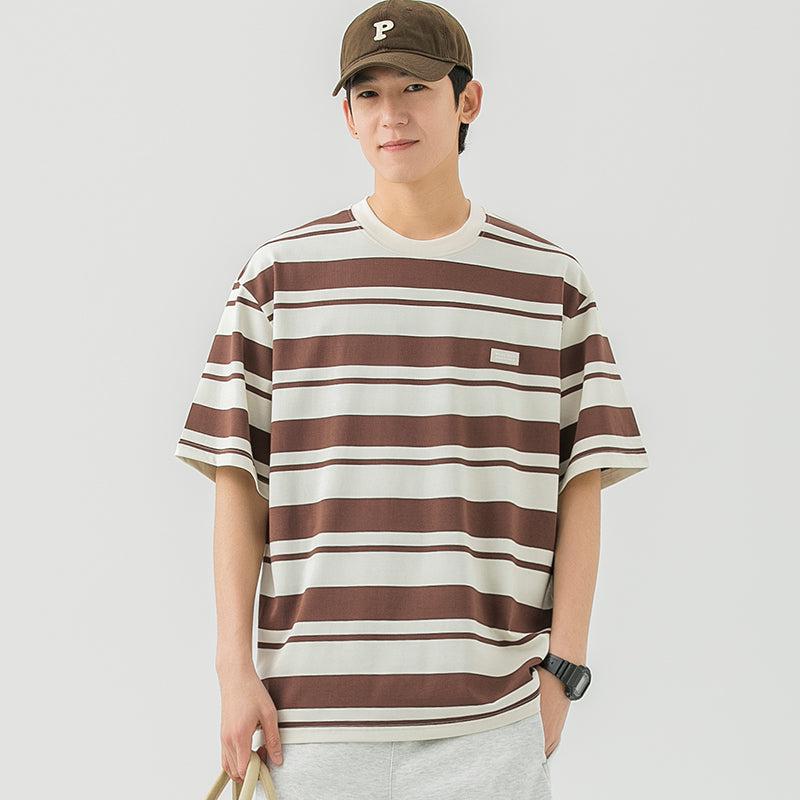 Cotton Crew Neck Striped T-shirt