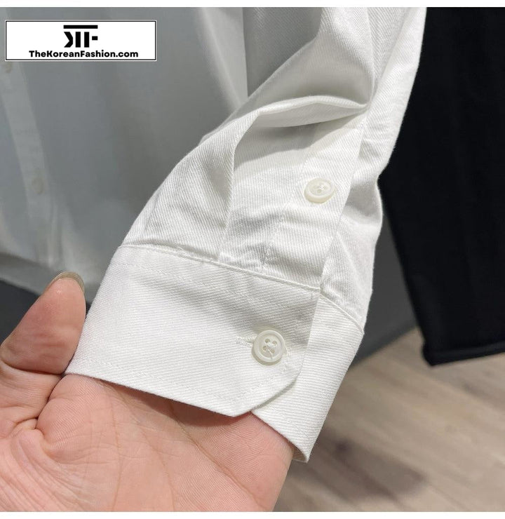 Cotton Long Sleeve Lapel Shirt