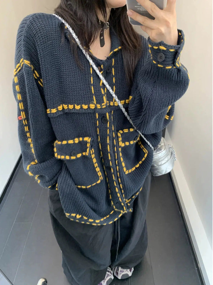 Cozy Knit Patchwork Sweatshirt