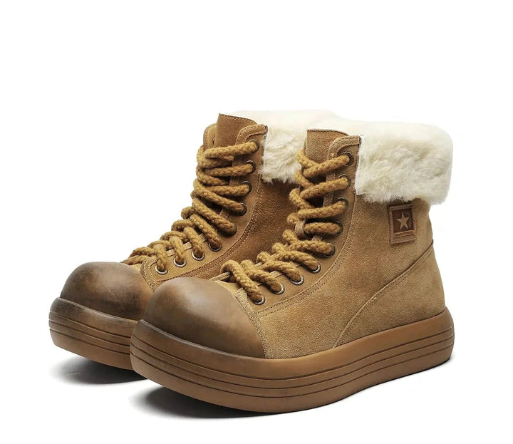 Cozy Lace-Up Shearling Uggs