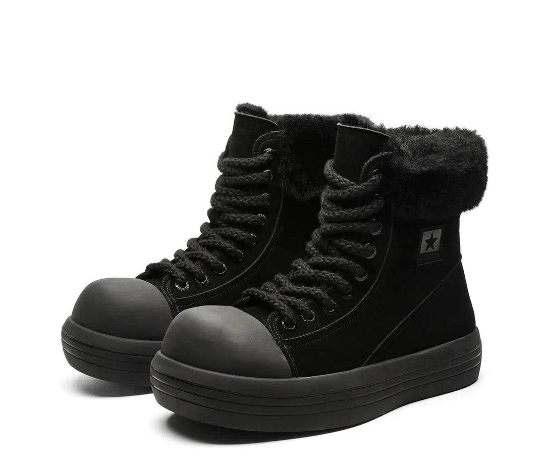 Cozy Lace-Up Shearling Uggs