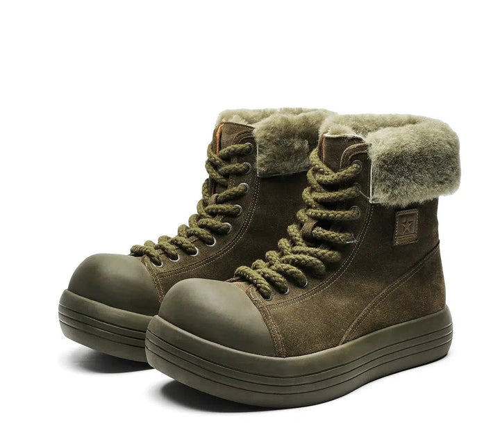 Cozy Lace-Up Shearling Uggs