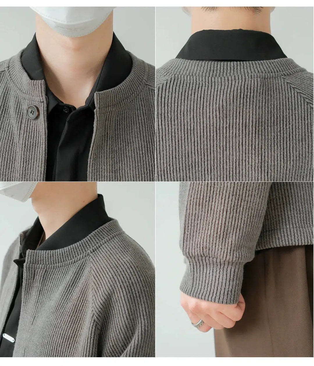 Crew Neck Knitted Cardigan