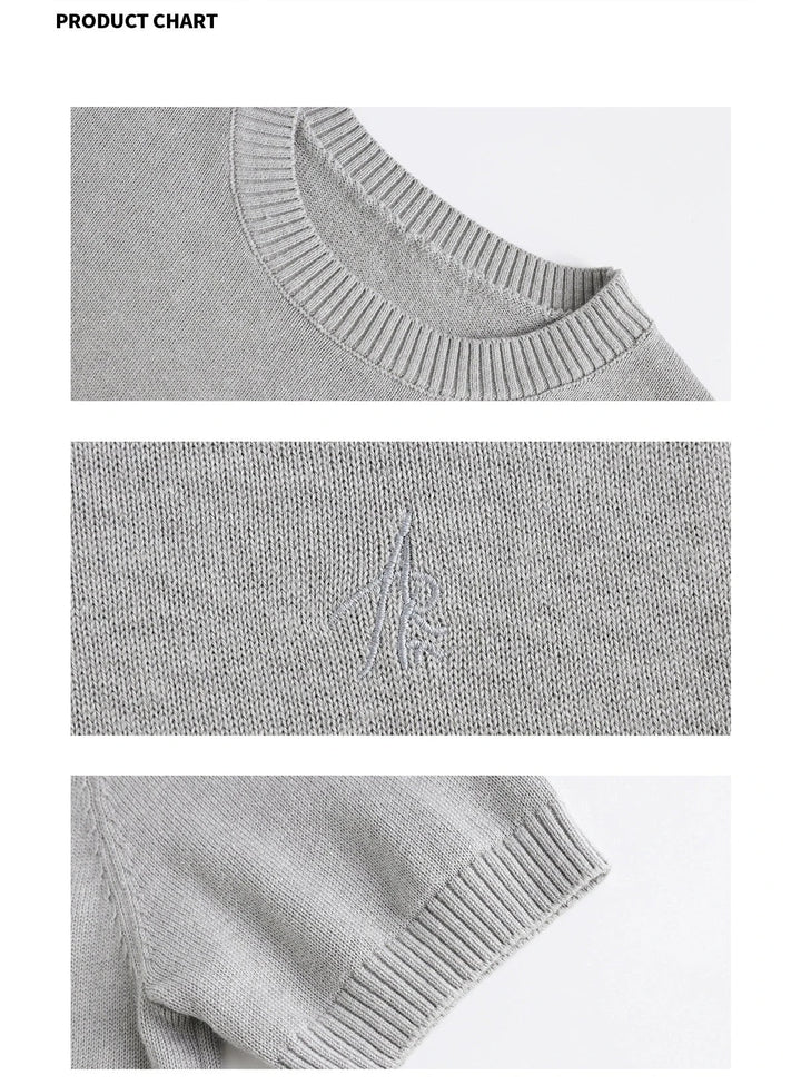 Crew Neck Short Sleeve Knit Tee