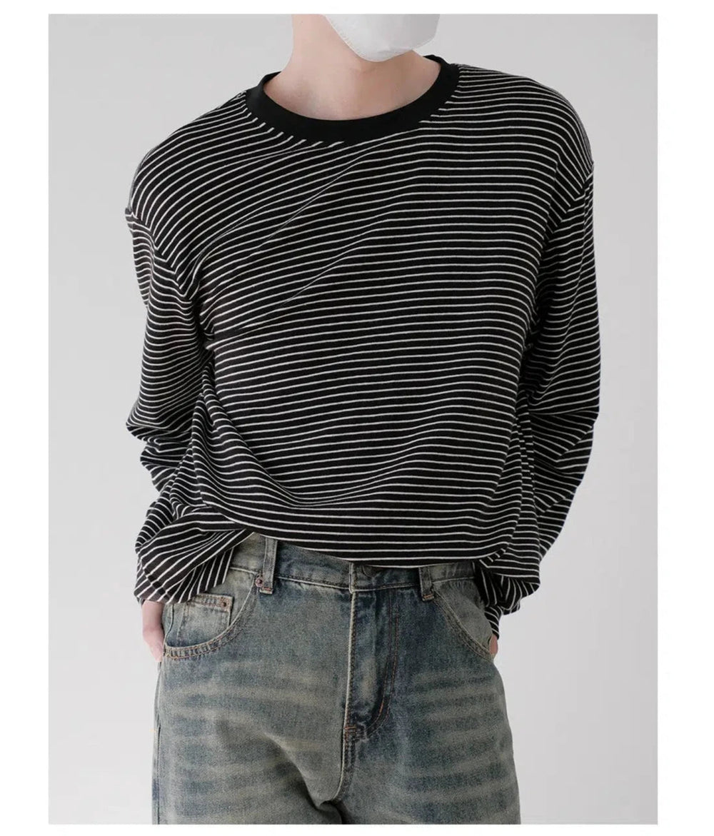 Crew Neck Striped Pullover