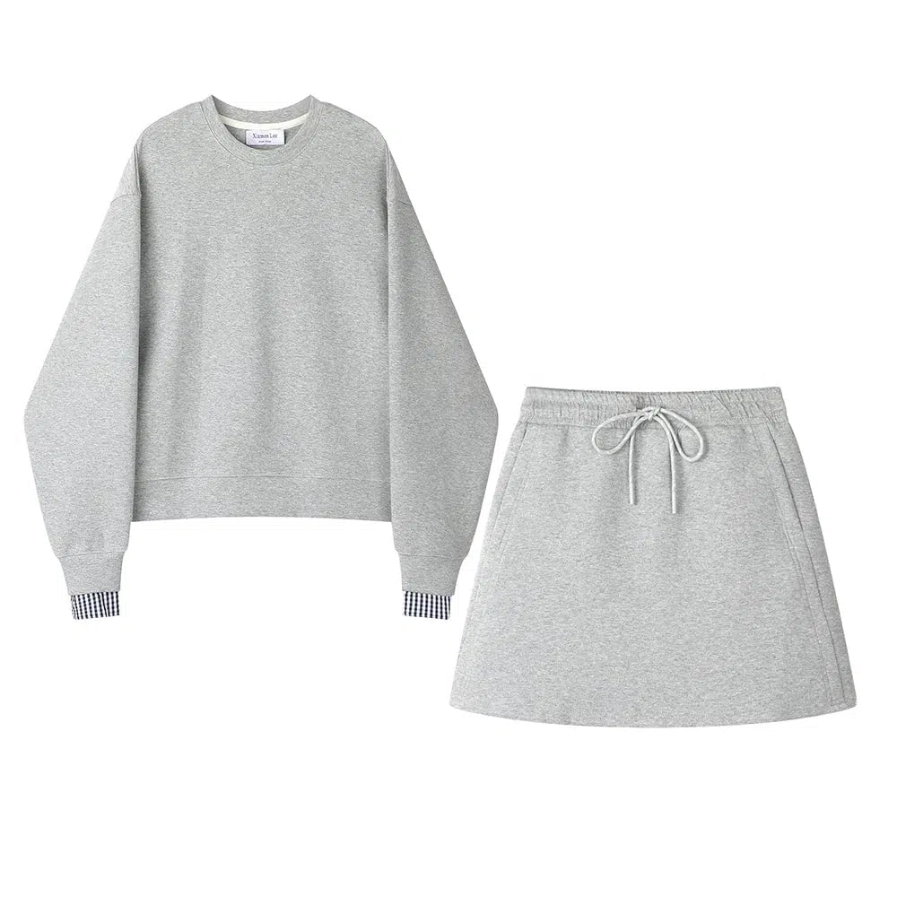 Crewneck Sweatshirt and Skirt Set