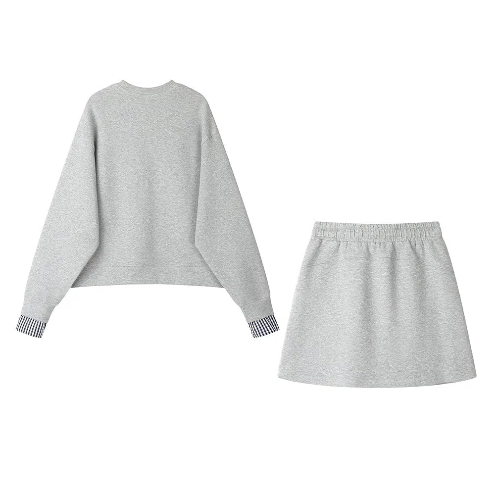 Crewneck Sweatshirt and Skirt Set