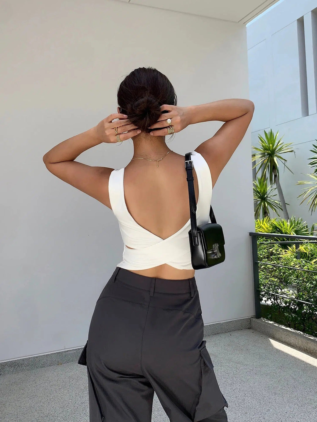 Cropped Backless Camisole