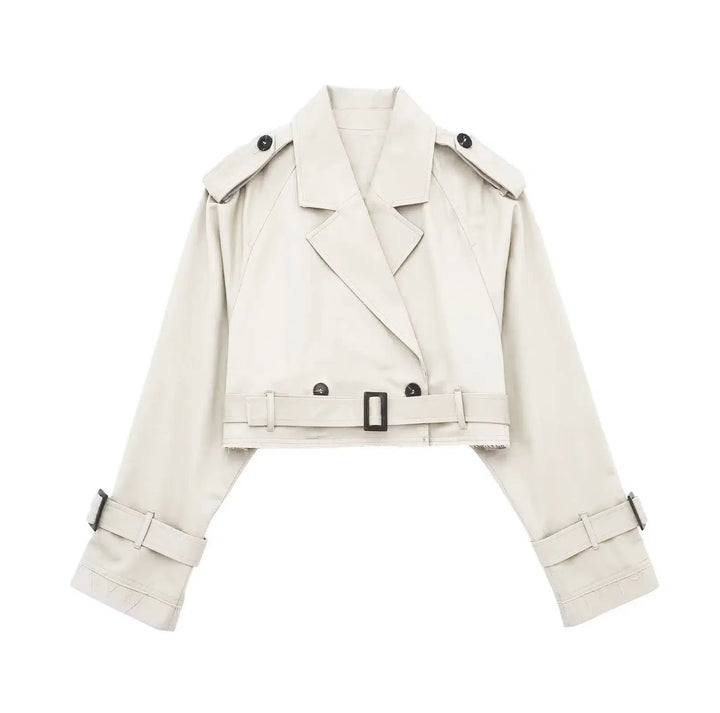 Cropped Double-Breasted Trench Coat