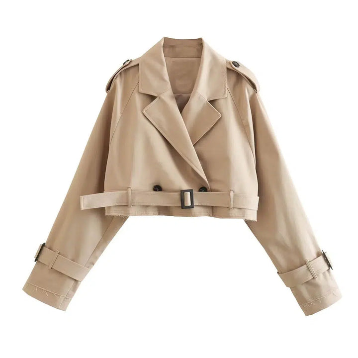 Cropped Double-Breasted Trench Coat