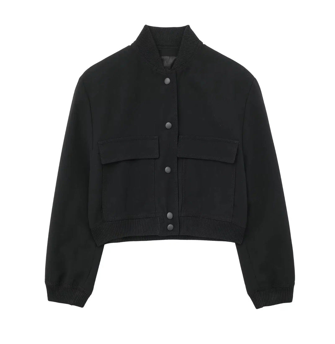 Cropped Utility Pockets Jacket