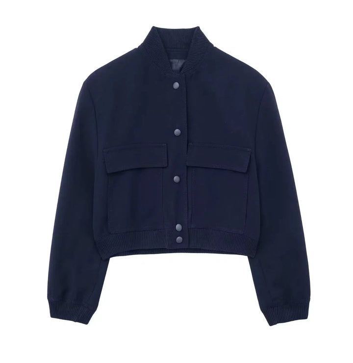 Cropped Utility Pockets Jacket