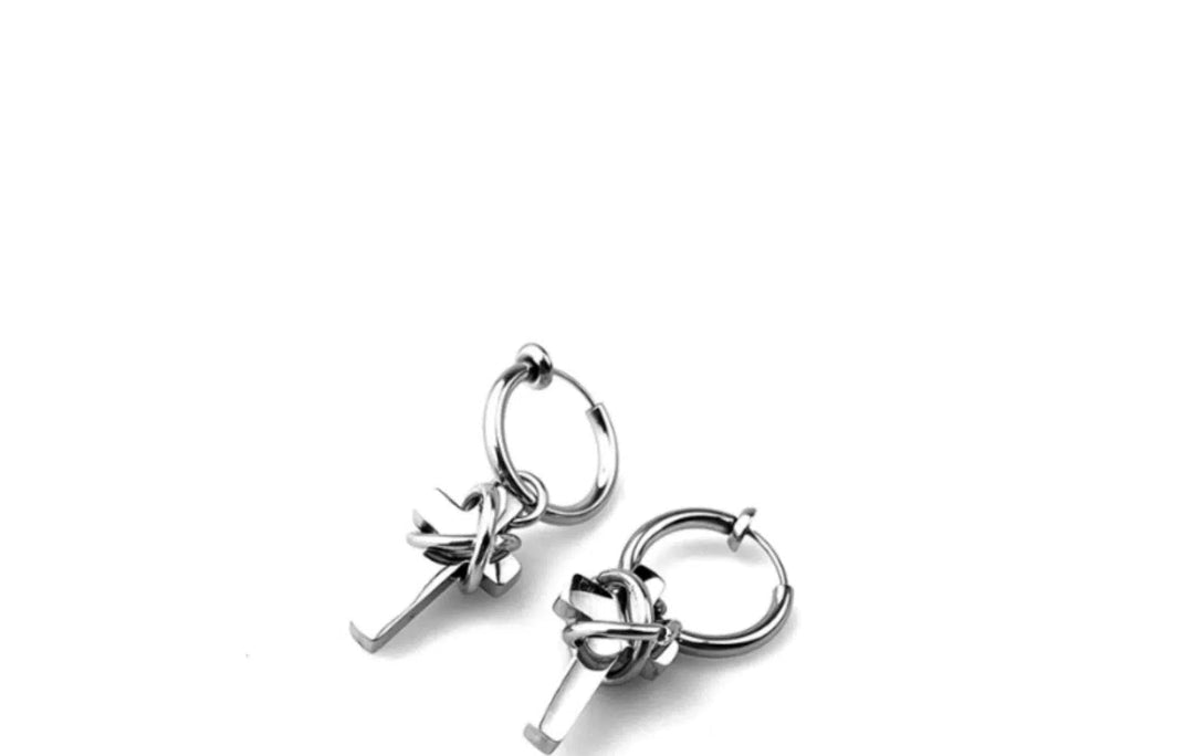 Cross Charm Hoop Earrings