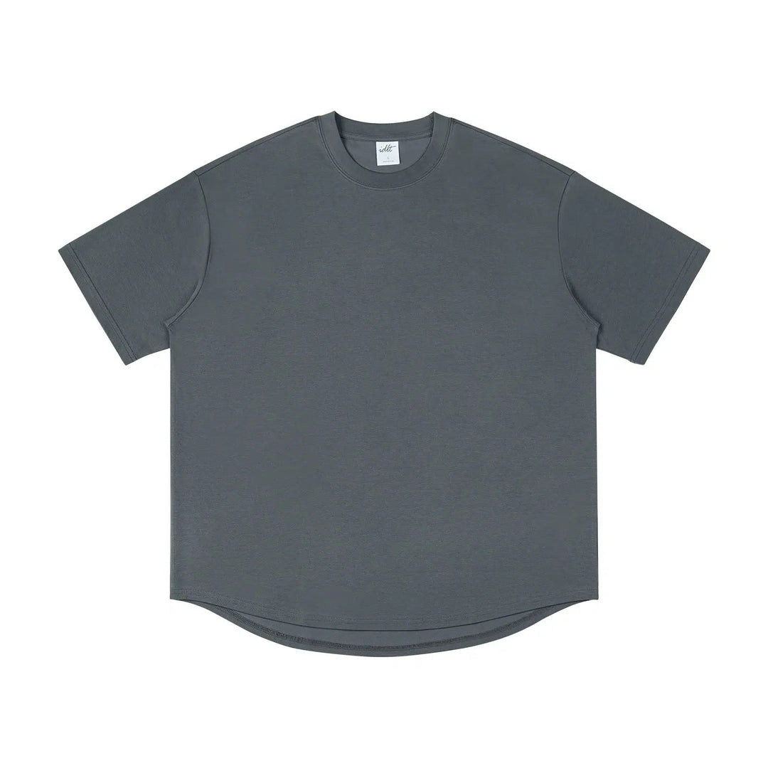 Curved Hem Drop Shoulder T-shirt