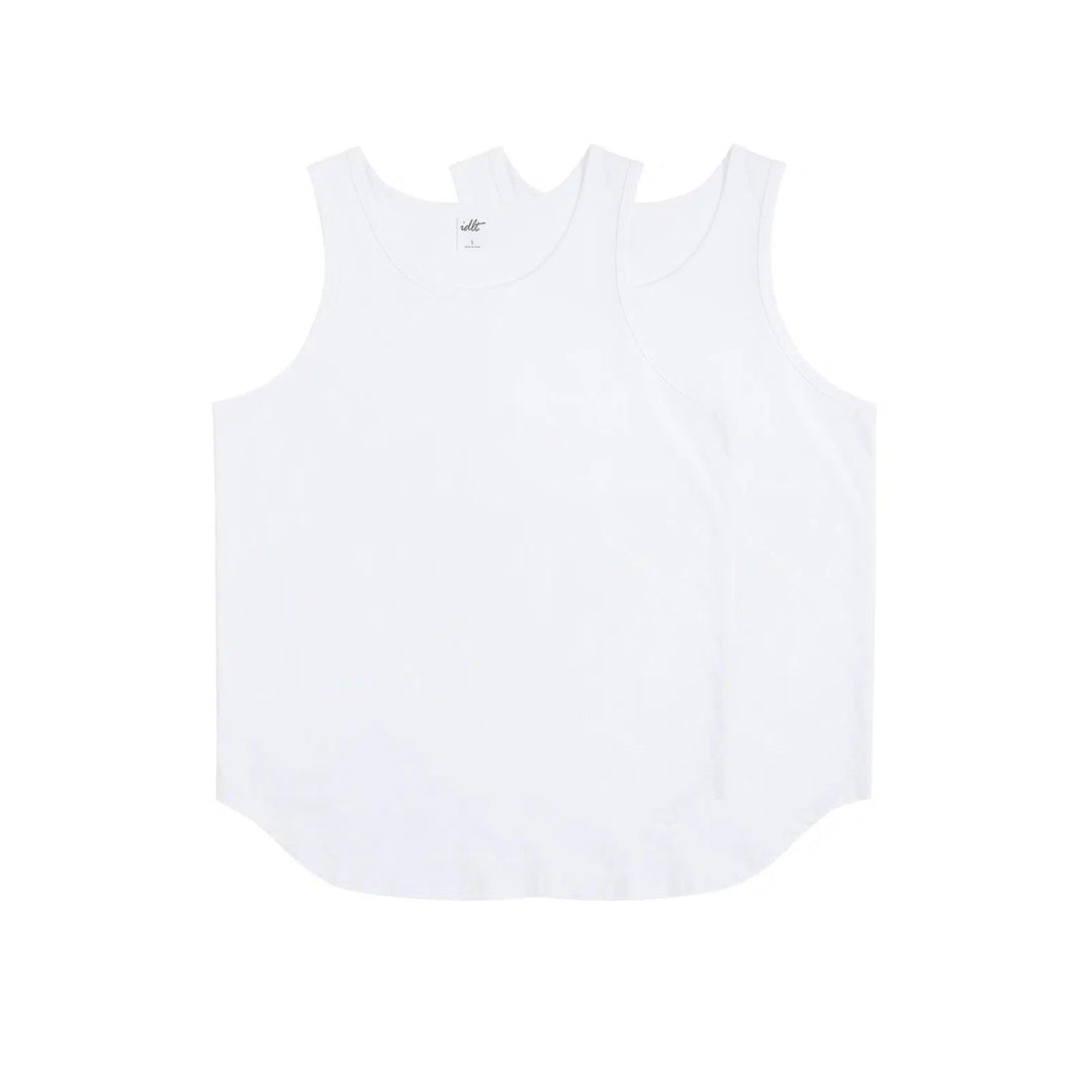 Curved Solid Color Sleeveless Vest