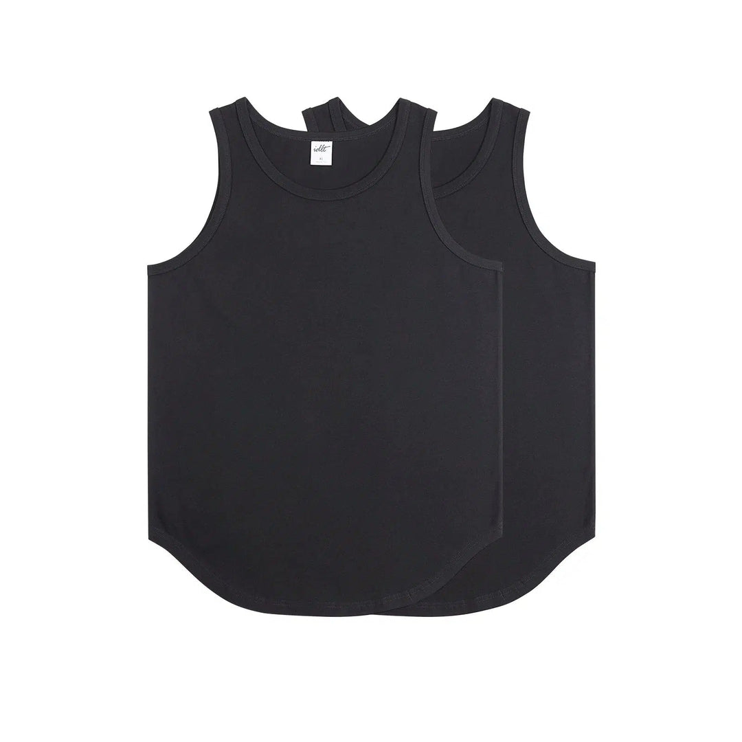 Curved Solid Color Sleeveless Vest