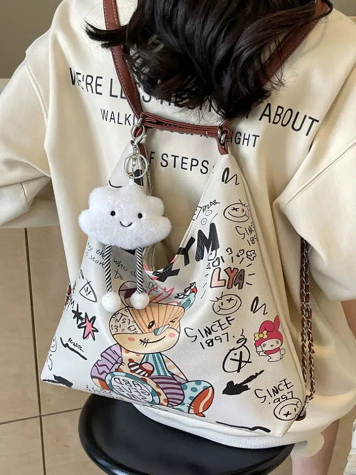 Cute Cartoon Printed Shoulder Bag