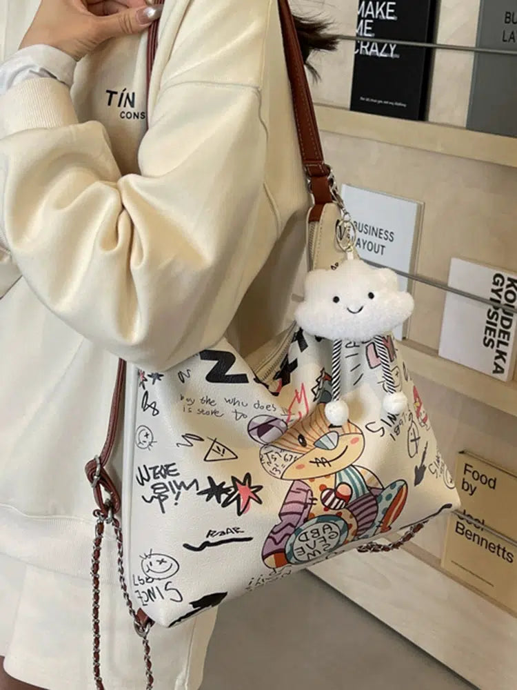 Cute Cartoon Printed Shoulder Bag