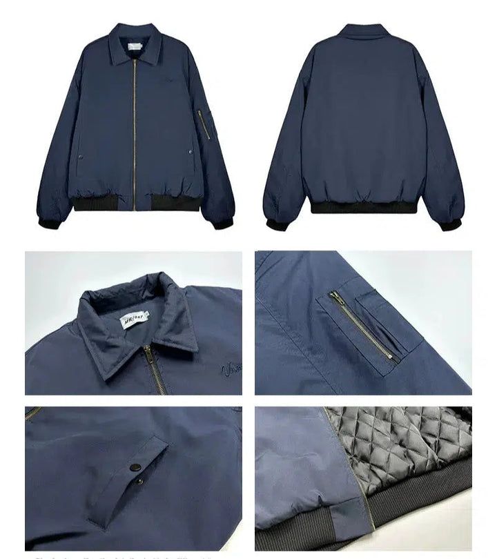 Dark Blue Zip-Up Jacket