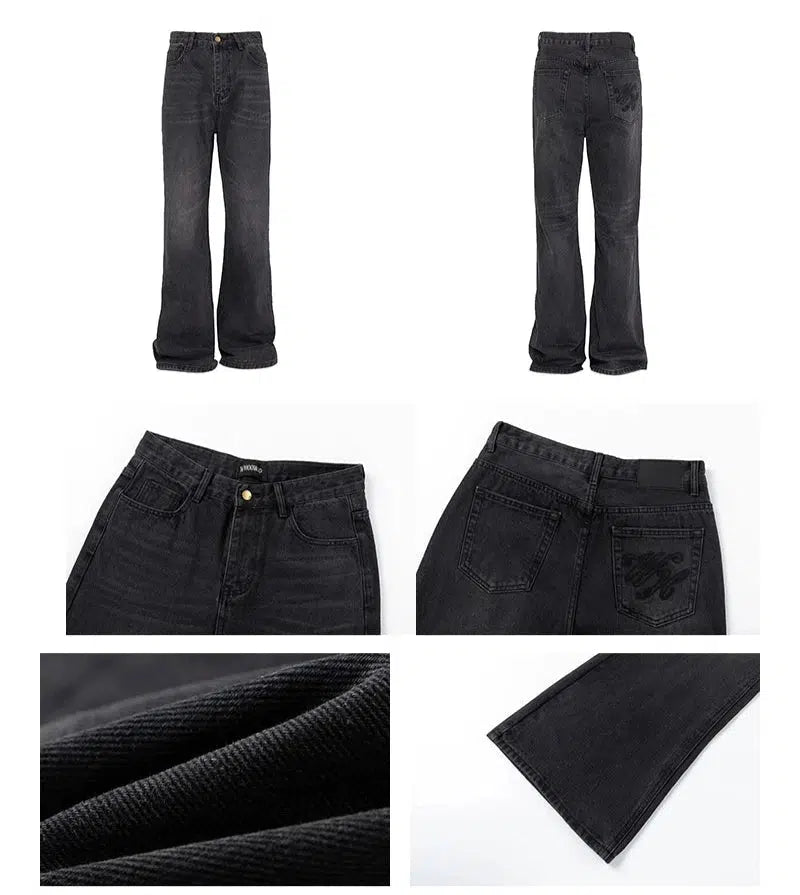 Dark Gray Straight-leg Jeans