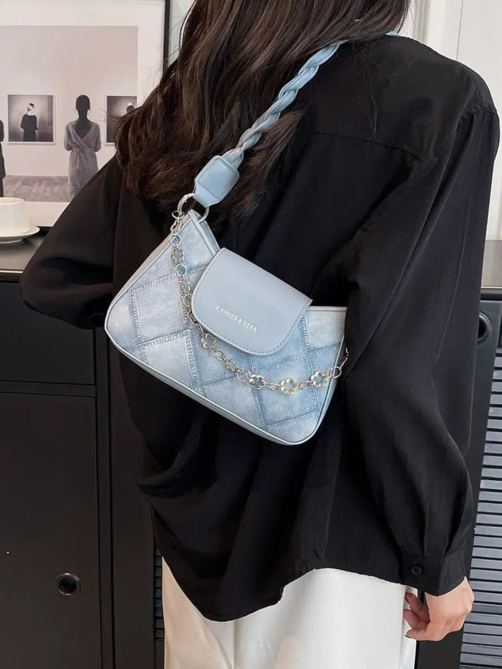 Denim Chain Shoulder Bag