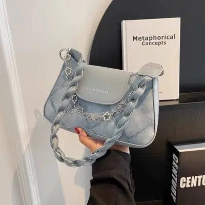 Denim Chain Shoulder Bag