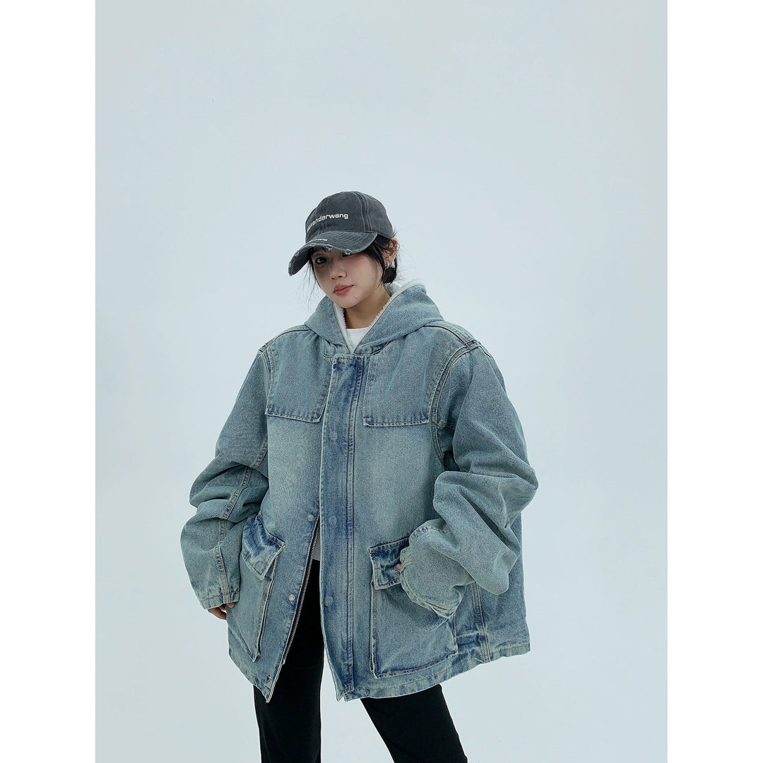 Denim Hooded Coat