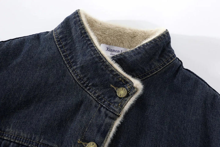 Faux Fur Lining Denim Jacket