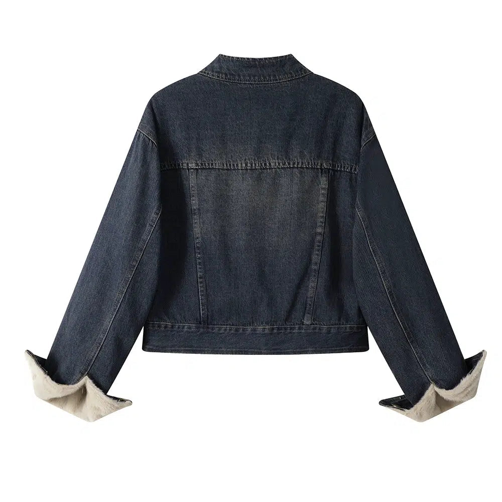 Faux Fur Lining Denim Jacket